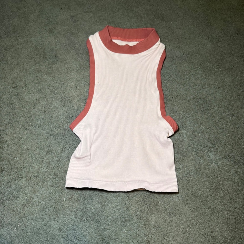 Free People Movement Happiness Runs Tank Top Pink Terracotta Ribbed Racerback - Picture 1 of 6